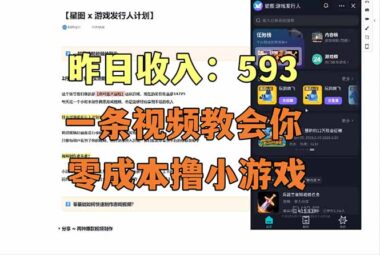 零成本玩转抖音小游戏-新手日赚593+保姆级攻略-错过血亏-资源网站