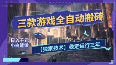 三款全自动搬砖神游-轻松日赚千元-三年稳定收益-新手必看-资源网站