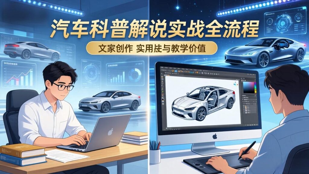 图片[1]-抖音汽车科普爆款秘籍：文案创作+动画制作+画面精修+无痕去水印全攻略