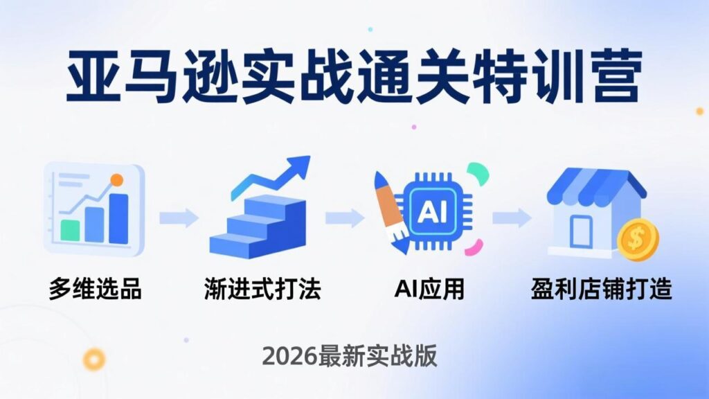 图片[1]-2026年4月亚马逊实战特训营：多维选品×渐进打法×AI赋能-0基础速建盈利爆店