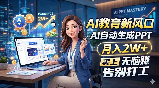 图片[1]-AI教育新蓝海-AI自动生成PPT-轻松月入2W+_告别打工实现财富自由