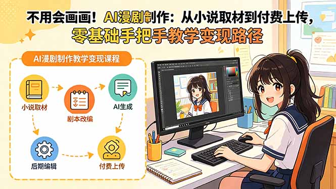 图片[1]-AI漫剧制作全流程：从小说取材到付费上传-零基础手把手教你月入过万的变现路径