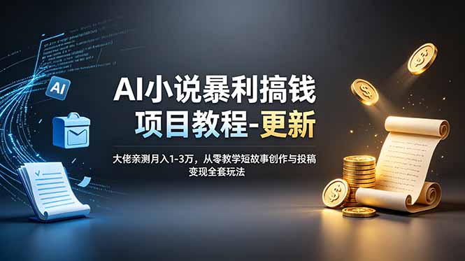 图片[1]-AI小说暴利变现教程：零基础短故事创作+投稿全流程-亲测月入1-3万实战攻略