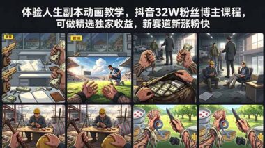 抖音32W大号都在做的“人生副本”动画课-新手可做精选收益-新赛道涨粉快-资源网站