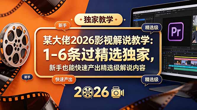图片[1]-2026影视解说新手逆袭：6步过精选-0基础7天产出爆款内容（附独家技巧）