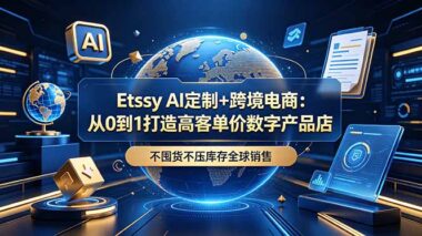 Etsy跨境电商怎么做赚钱快？AI定制数字产品0库存-普通人也能做高客单价全球生意-资源网站
