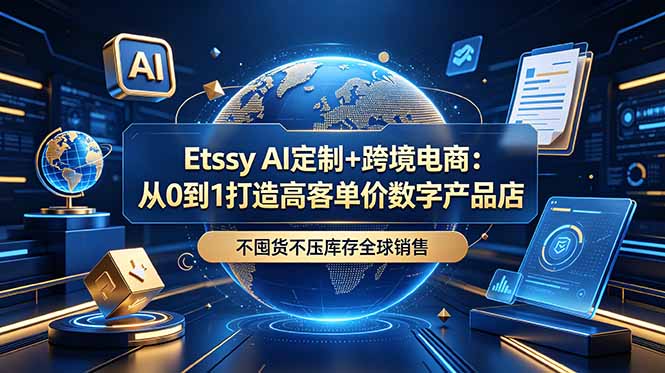 图片[1]-Etsy跨境电商怎么做赚钱快？AI定制数字产品0库存-普通人也能做高客单价全球生意