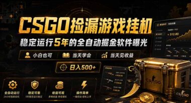 CSGO自动捡漏神器曝光-稳定挂机5年零风险-小白当天上手当天收益-日赚500+
