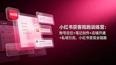 小红书获客陪跑训练营：从账号定位到私域引流-手把手教你打通变现全链路-资源网站
