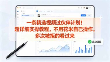 多次被拒也不怕-3步搞定精选视频过伙伴计划-零成本实操教程-新手必看-资源网站